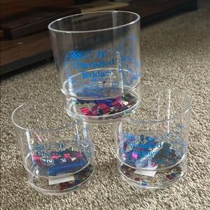 Cherished Teddies Clear plastic cups/treat holders Confetti in bottom EUC